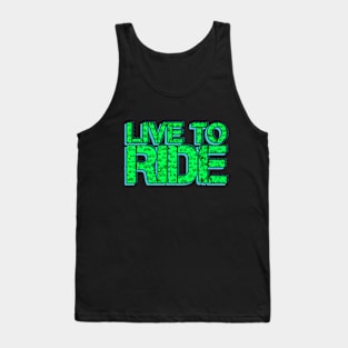 Live To Ride Green Bicycle Tank Top